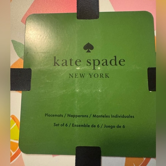 Set of 6 Kate Spade Placemats - great for indoor/outdoor! Pretty and practical🍋 - Picture 4 of 9